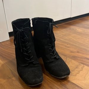Vince suede booties with laces and side zip